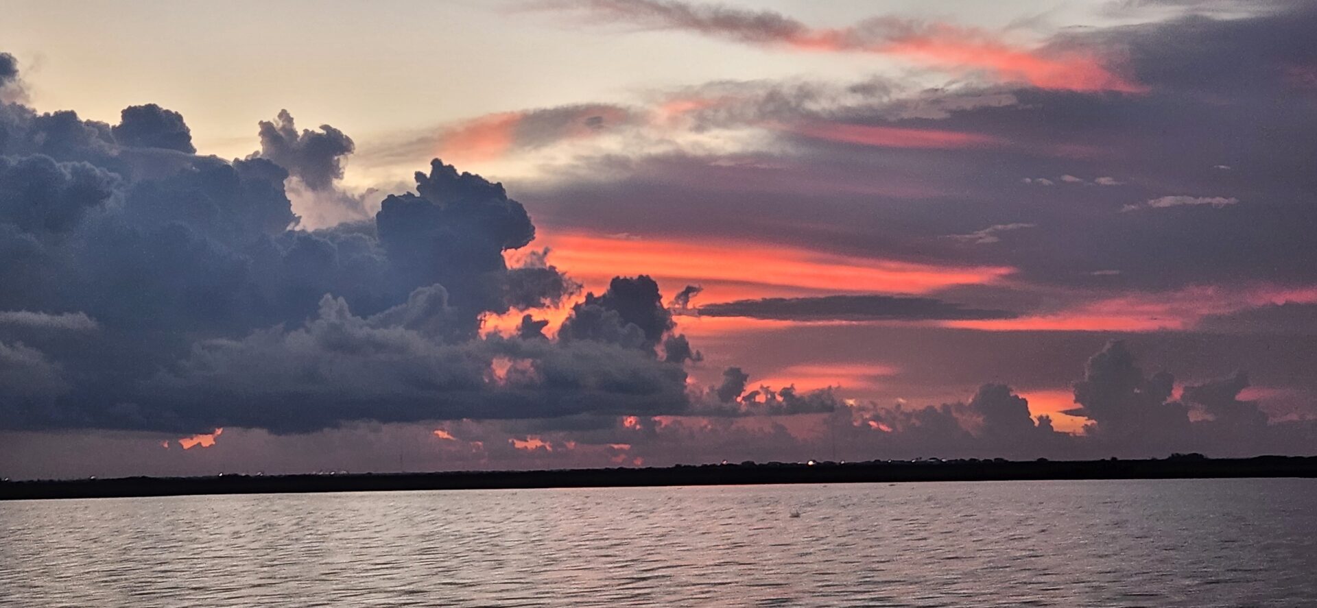 Golden hour over the Louisiana bayou skyline